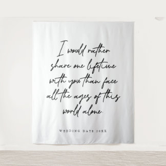 Love Quote Wedding Photo Backdrop Tapestry
