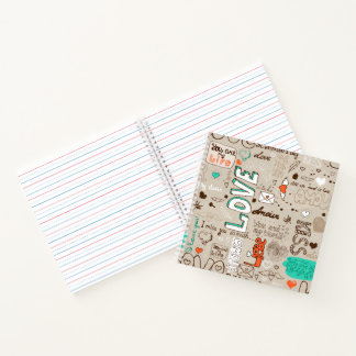 Love Quotes Doodle Pattern Notebook