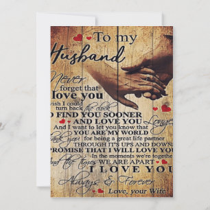 Love Quotes Gift   To My Husband Present   Holiday Card