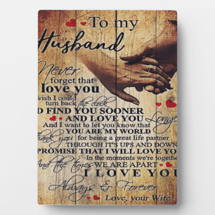Love Quotes Gift   To My Husband Present   Plaque