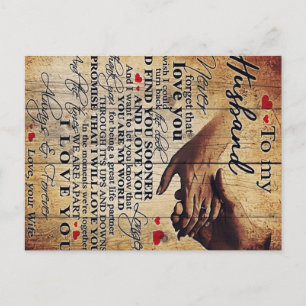 Love Quotes Gift To My Husband Present Postcard