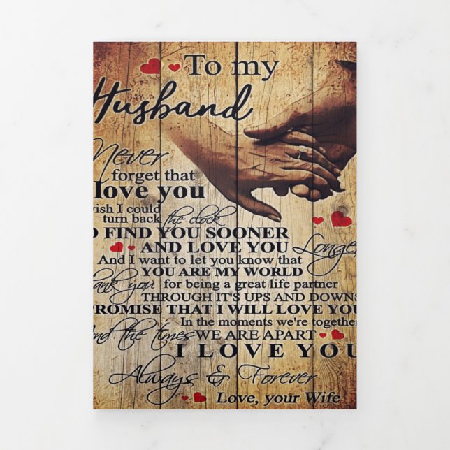 Love Quotes Gift | To My Husband Present | Tri-Fold Announcement (Cover)