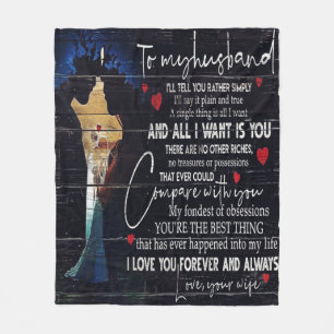 Love Quotes To My Husband, Home Decor Fleece Blanket