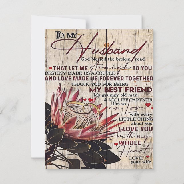 Love Quotes To My Husband, Home Decor Invitation (Front)