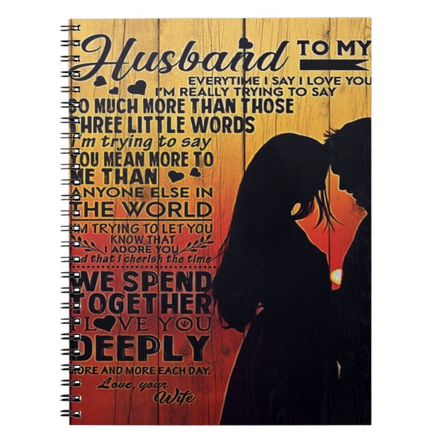 Love Quotes To My Husband, Home Decor Notebook (Front)