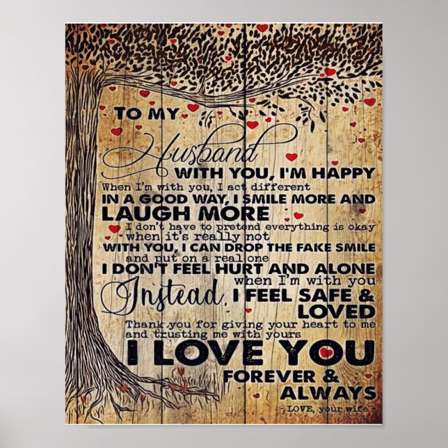 Love Quotes To My Husband, Trendy Gift Poster (Front)