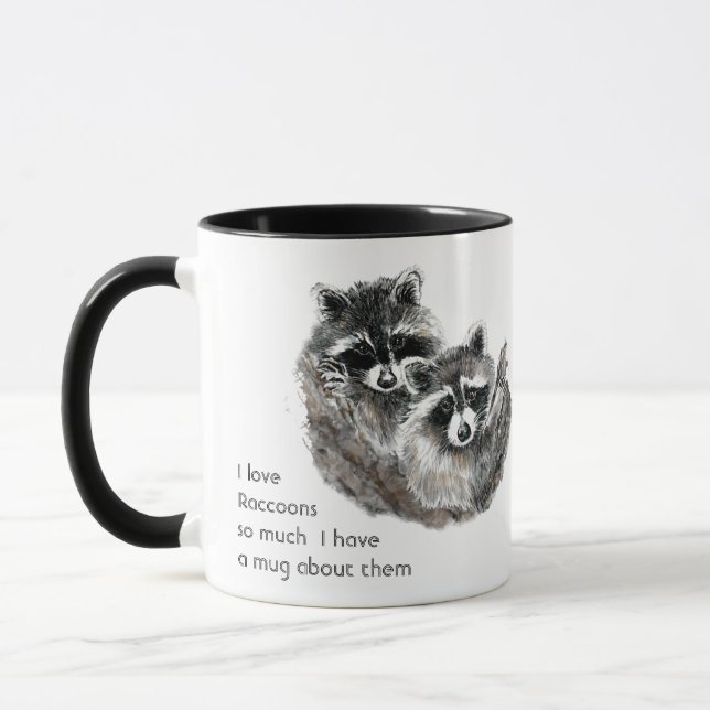Love Racoon Cute Animals So Much Fun Quote  Mug (Left)