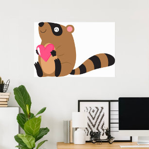 Love Racoon Poster