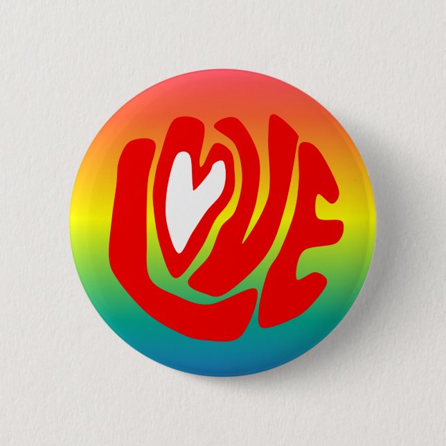 Love Rainbow 6 Cm Round Badge (Front)