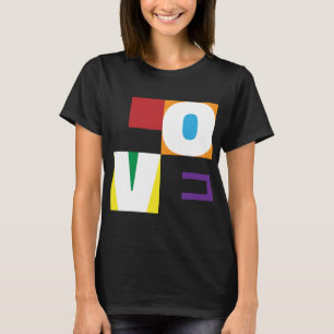 Love Rainbow 6 Colors Modern Letter Art Design T-Shirt