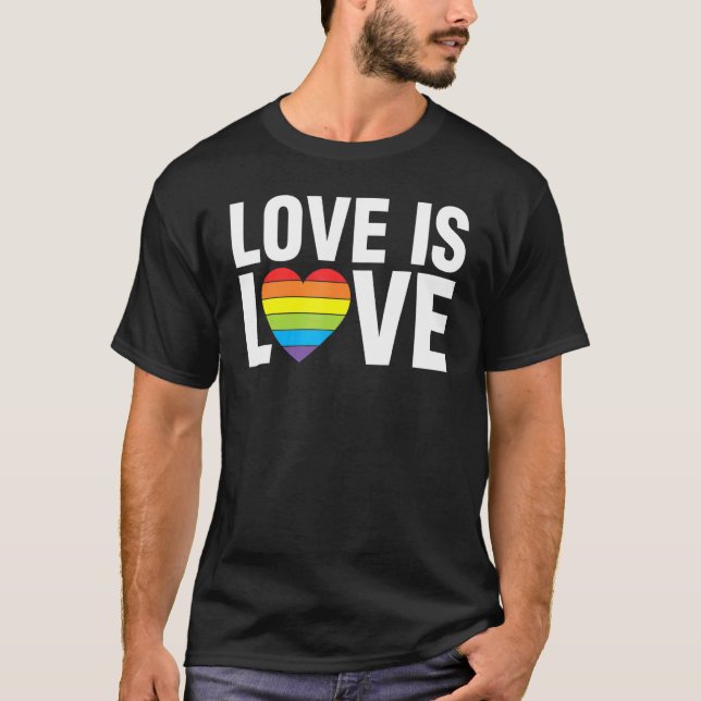Love Rainbow Ally LGBTQ Lesbian Bisexual Gay Pride T-Shirt (Front)