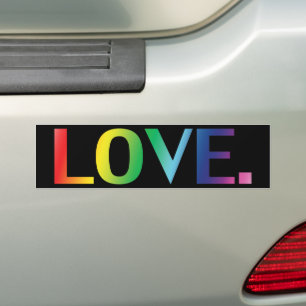 Love, rainbow colours black pride lgbt lgbtq bumper sticker