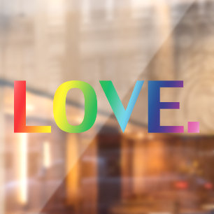 Love rainbow colours gay queer pride lgbt lgbtq  window cling