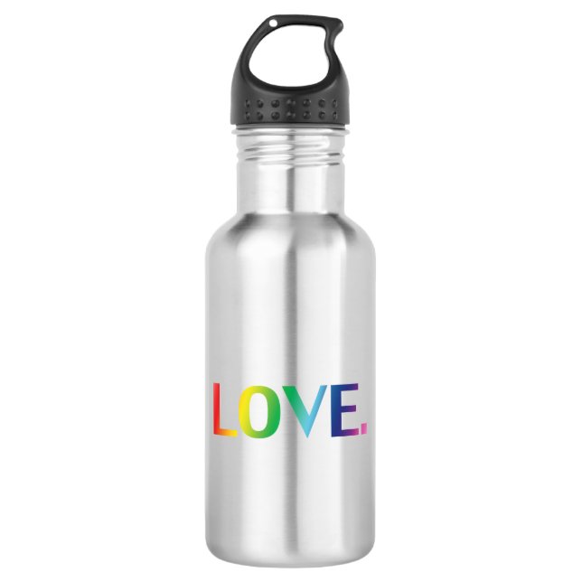 Love rainbow colours pride lgbt lgbtq gay queer 532 ml water bottle (Front)