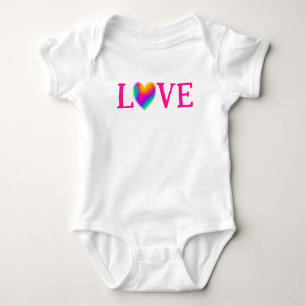 LOVE Rainbow Heart Baby Bodysuit