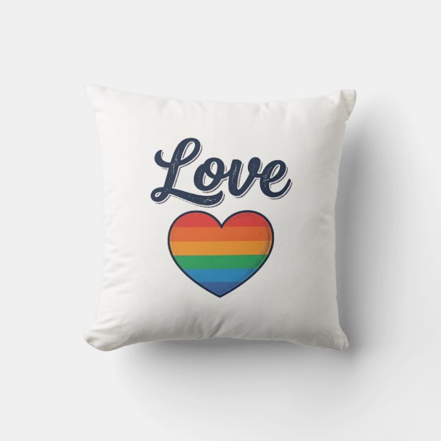 Love Rainbow Heart Pride Vector Shirt Design_1 Cushion (Front)