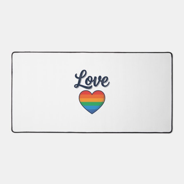 Love Rainbow Heart Pride Vector Shirt Design_1 Desk Mat (Front)