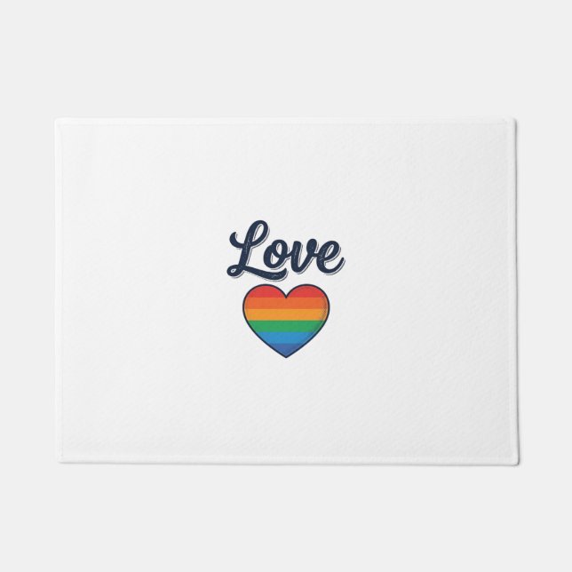 Love Rainbow Heart Pride Vector Shirt Design_1 Doormat (Front)
