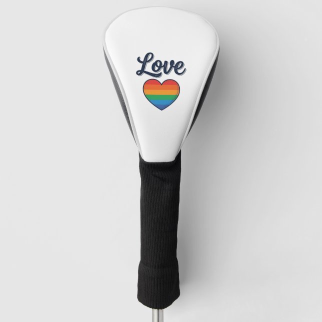 Love Rainbow Heart Pride Vector Shirt Design_1 Golf Head Cover (Front)