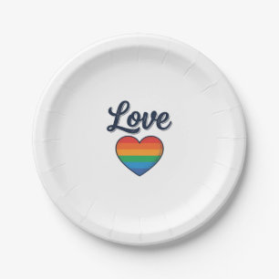 Love Rainbow Heart Pride Vector Shirt Design_1 Paper Plate