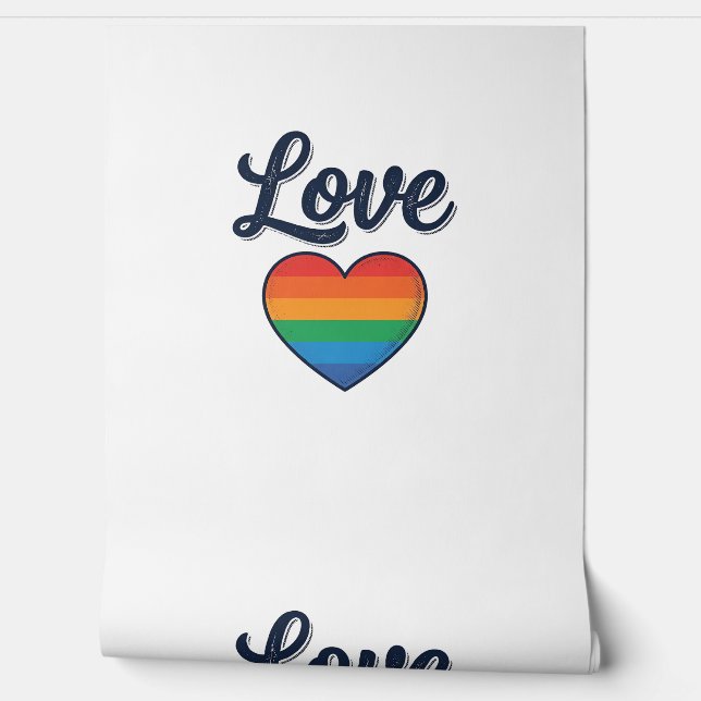 Love Rainbow Heart Pride Vector Shirt Design_1 Wallpaper (Unrolling)