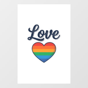 Love Rainbow Heart Pride Vector Shirt Design_1 Window Cling