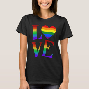 LOVE Rainbow LGBTQ Cute Gay Lesbian Bi Trans Valen T-Shirt