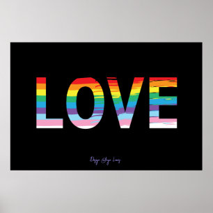 LOVE Rainbow LGBTQIA Flag, Pride Letter Cool Poster
