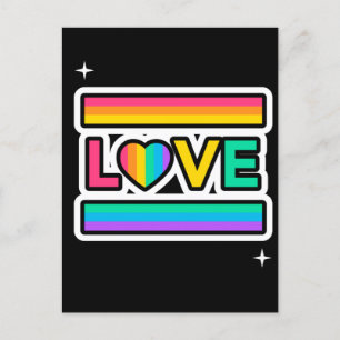 Love. Rainbow love. Pride lgbtq.  Postcard