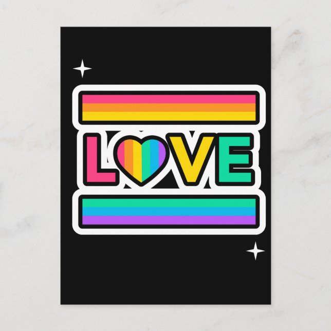 Love. Rainbow love. Pride lgbtq.  Postcard (Front)