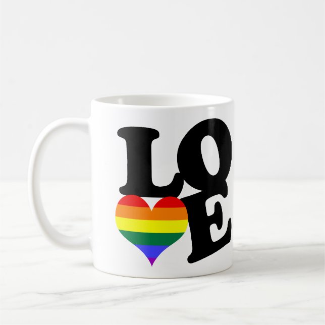 Love Rainbow Pride Coffee Mug (Left)