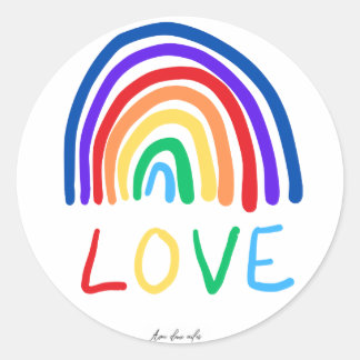 LOVE rainbow round Sticker