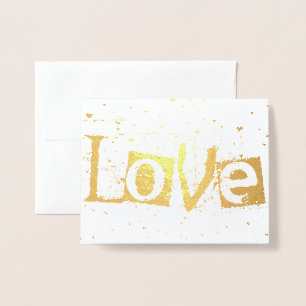 love raining hearts foil card