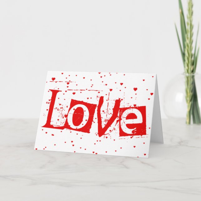 love : raining hearts holiday card (Front)