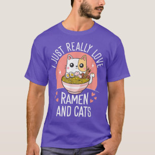 Love Ramen Cat Kawaii Anime Japanese Noodles Otaku T-Shirt