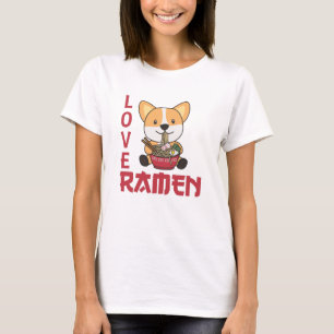 Love Ramen Cute Corgi Kawaii Dogs Noodles T-Shirt
