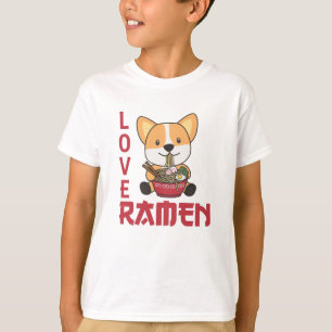 Love Ramen Cute Corgi Kawaii Dogs Noodles T-Shirt