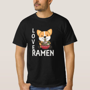 Love Ramen Cute Corgi Kawaii Dogs Noodles T-Shirt