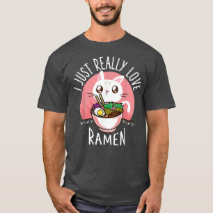 Love Ramen Japanese Noodles Kawaii Anime Cat Gift T-Shirt