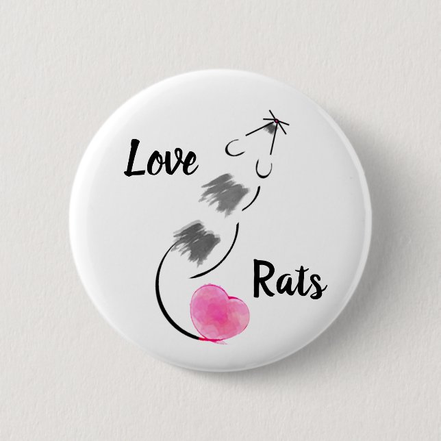 Love Rats - Shaded 6 Cm Round Badge (Front)