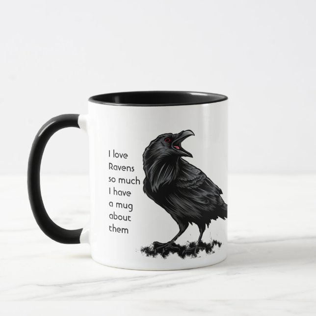 Love Raven Bird So Much Fun Quote Saying Mug (Left)