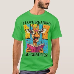 Love Reading And Giraffes Cute Giraffe Reading Boo T-Shirt