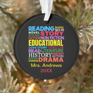Love Reading Books - Genre Word Art Ornament