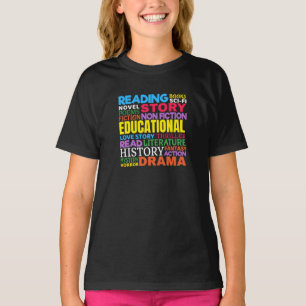 Love Reading Books - Genre Word Art T-Shirt
