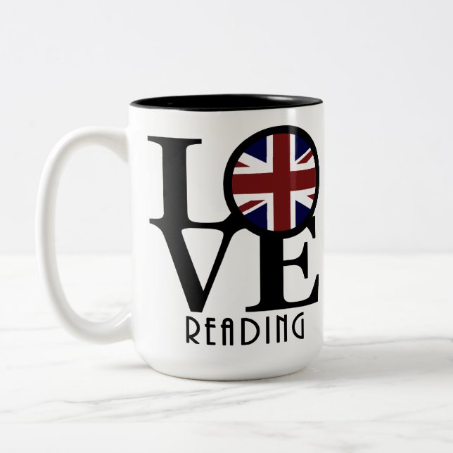 LOVE Reading England 15oz Two-Tone Coffee Mug (Left)