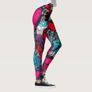 Love Rebels-Graffiti Hearts Leggings