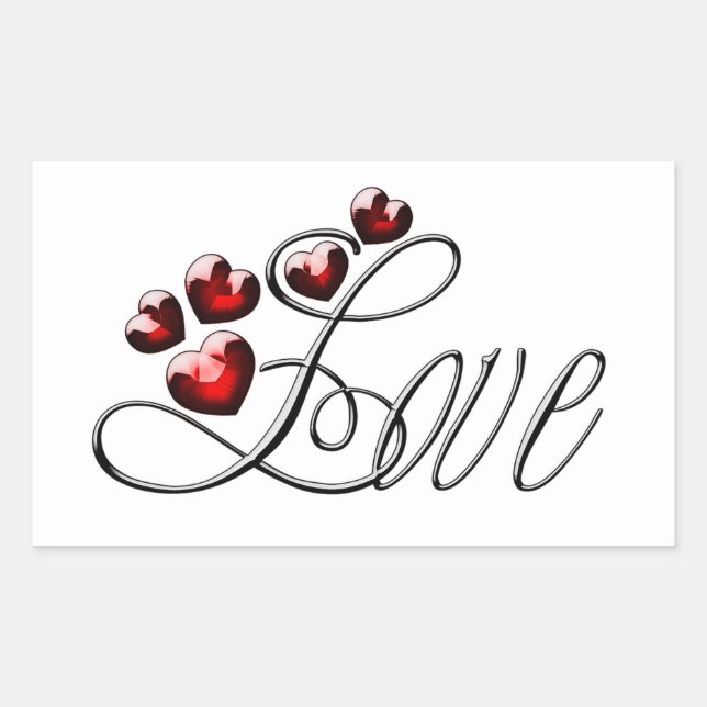 Love Rectangular Sticker (Front)