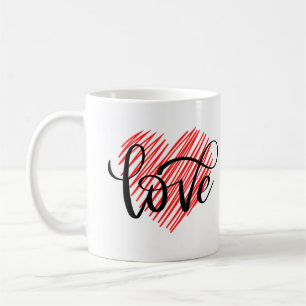 Love Red And Black color Coffee Mug