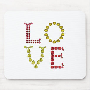 Love, Red and Yellow Mouse Mat