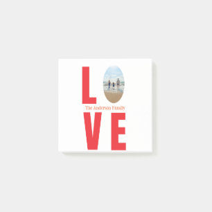 Love red family photo oval shape modern simple post-it notes